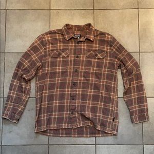 Patagonia Plaid Flannel Orange & Brown